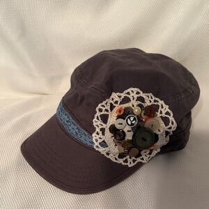 Stylish Brown Cap with Button Accents
